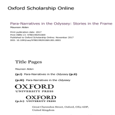 Maureen Alden - Para-Narratives in the Odyssey. Stories in the Frame Maureen Alden - Para-Narratives in the Odyssey. Stories in the Frame